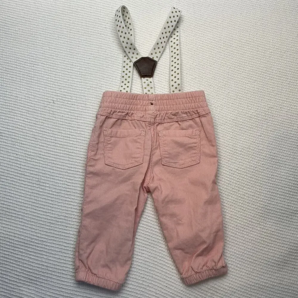 Oshkosh Pink Corduroy Pants With Suspenders